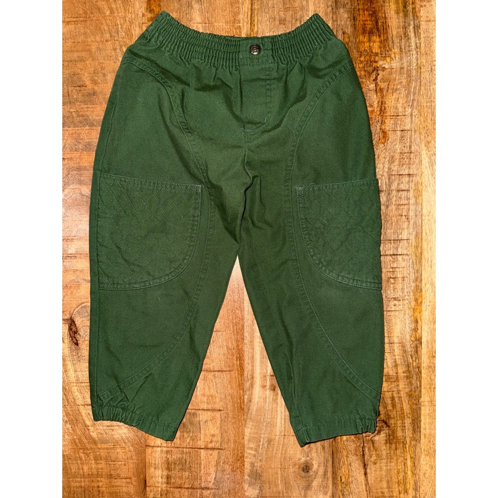 French Toast Vintage Kids Green Cargo Jogger Pants Quilted Pockets Size 4